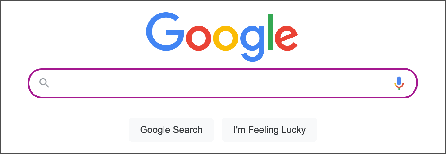 The Google search text field